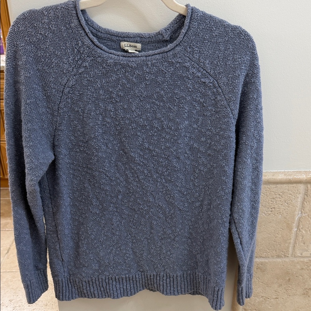 L.L. Bean Women's Blue 100% cotton Sweater
